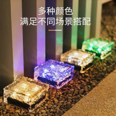 Năng lượng mặt trời gạch lát sàn đèn LED bãi cỏ ngoài trời đèn chôn vườn đèn đá gạch đèn trang trí đèn sân vườn ngoài trời chống thấm nước