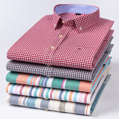 2023 cotton nguyên chất Oxford quay phần mỏng mùa hè mới áo sơ mi dài tay mỏng dài tay lót trơn màu thời trang nam hợp thời trang