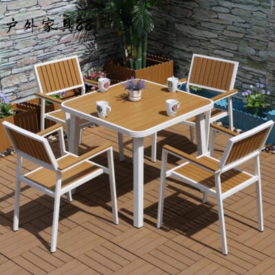 Bàn ghế ngoài trời bàn ghế gỗ nhựa cafe khách sạn bàn ghế ăn ngoài trời sân thượng ghế thư giãn sân vườn