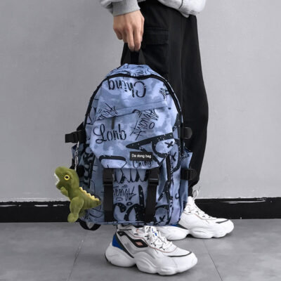 Tide thương hiệu túi đeo vai nam ins hợp thời trang thoáng mát dung tích lớn graffiti ba lô nam túi sinh viên đại học nam học sinh trung học cơ sở