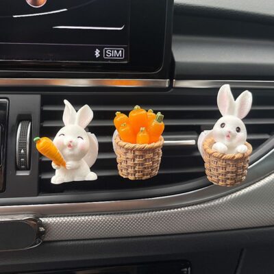 Nước Hoa Ô Tô Xông Phòng Hình Thỏ Dễ Thương Điều Hòa Xe Hơi Ổ Cắm Mặt Dây Chuyền Lưới Đỏ Trang Trí Nội Thất Ô Tô Vật Trang Trí Nơ