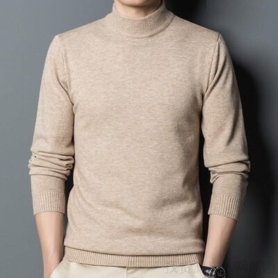 Mùa Thu Đông Mới Áo Len Nam Mùa Đông Cổ Tròn Chui Đầu Màu Dày Đáy Áo Sơ Mi Áo Len Dệt Kim Áo Len Nam