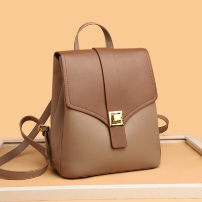 Balo da bê hàng cao cấp 2023 phối màu thông dụng giới trẻ du lịch ba lô nhỏ khóa chống trộm túi xách nữ phong cách nước ngoài