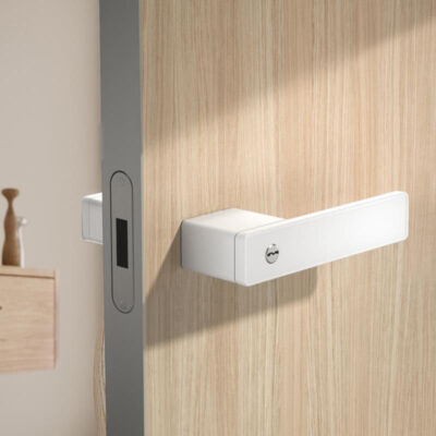 Khóa cửa tối giản trong nhà Khóa cửa phòng hiện đại tối giản sinh thái Khóa cửa gỗ tay nắm cửa khóa tắt tiếng Khóa cửa từ màu trắng