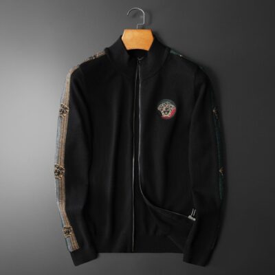 Áo Cardigan Nam Mùa Xuân Và Mùa Thu 2023 Mới Nam Cổ Đứng Dây Kéo Slim Fit Áo Len Dệt Kim Áo Khoác Áo Khoác