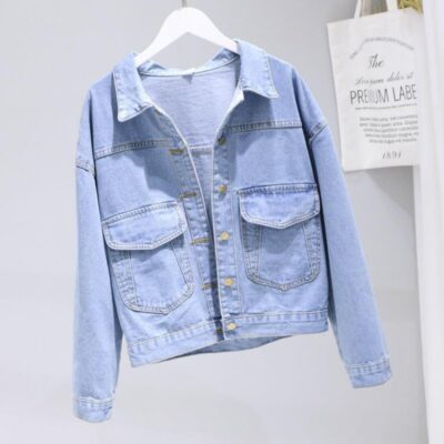 Áo khoác denim nữ xu hướng xuân thu mới 2023 phiên bản Hàn Quốc học sinh dáng rộng áo bf mỏng phù hợp với áo ngắn