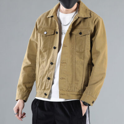 Áo khoác denim nam mới 2023 mùa xuân và mùa thu dáng rộng giản dị phong cách Hàn Quốc hợp thời trang nam đẹp trai hàng đầu áo khoác hàng hiệu hợp thời trang