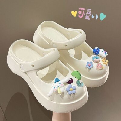Giày xỏ lỗ mới của phụ nữ xuyên biên giới đáy dày chống trượt tăng mặc ngoài thời trang Bao Đầu dép và dép đi trong nhà giày lười đi biển mùa hè của phụ nữ