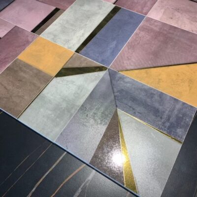 Bắc Âu Cá Tính Màu Tím Hình Học Gạch Khảm Tường Nhà Tắm Nhà Bếp Sàn Nhà Tắm Chống Trơn Trượt Bán Buôn