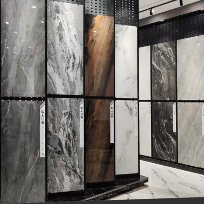 Gạch xám 600x1200 lát nền đá cẩm thạch toàn thân mẫu mới gạch ốp tường tấm lớn gạch lát nền phòng khách màu trắng