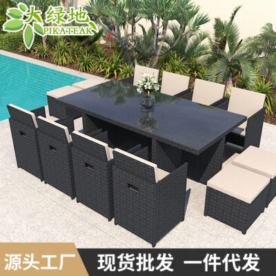 Bàn ghế ngoài trời sân vườn ghế mây giải trí kết hợp sân thượng sân vườn bàn trà ngoài trời bàn ghế hồ bơi chống thấm chống nắng