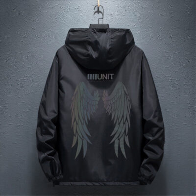 Màu gradient áo khoác nam cộng với chất béo cộng với xu hướng kích thước béo áo khoác rộng mùa xuân và mùa thu sinh viên quần áo chống nắng mùa hè