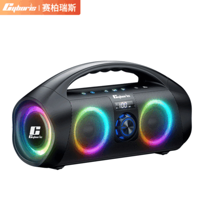 Loa chống nước Cyboris 120W RGB đầy màu sắc ngoài trời Bluetooth 5.3 ipx7 Loa siêu trầm Square Dance