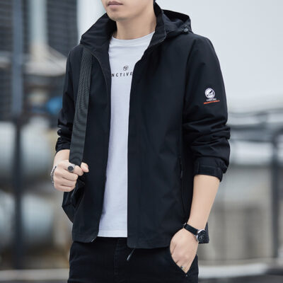 Mới Thể Thao Ngoài Trời Chống Gió Chống Thấm Nước Có Mũ Áo Khoác Nam Hàn Quốc Áo Khoác Thanh Niên Leo Núi Phù Hợp Với