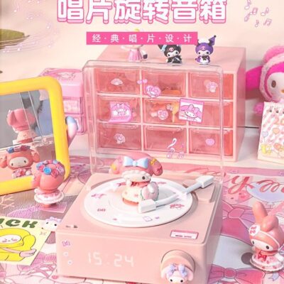 Một chút pick-up vinyl bluetooth loa nhỏ Melody âm thanh món quà sinh nhật cô gái máy tính để bàn máy ghi âm dễ thương