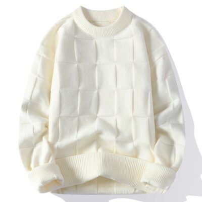 Ngoại Thương Mùa Đông Nam Dài Tay Cổ Tròn Màu Dày Áo Thun Cổ Áo Len Hợp Thời Trang Trẻ Trung Hàng Dệt Kim