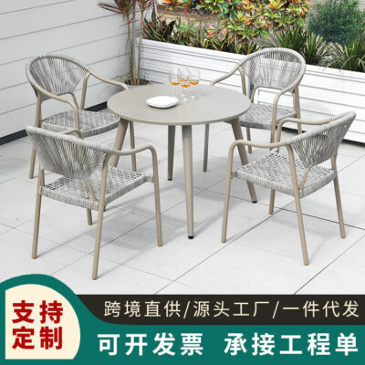 Sân thượng ngoài trời bàn ghế ngoài trời ghế mây mây đan Bắc Âu sân vườn ban công sân đơn giản kết hợp giải trí hiện đại