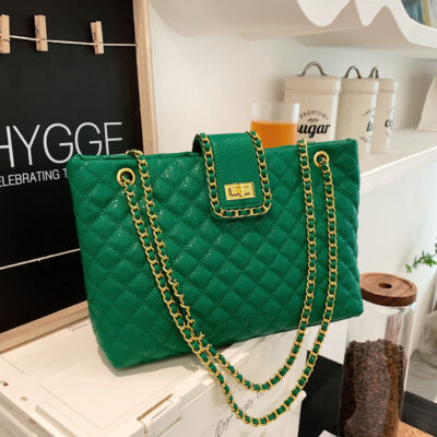 Túi tote nữ sức chứa lớn 2023 hình thoi mới thêu họa tiết vải thiều túi đeo vai phù hợp đi làm túi sát nách