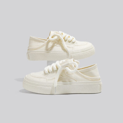 Mùa hè năm 2023 mới thường ngày thoáng khí 2 nhỏ màu trắng giày nữ Slip-On cho nữ nửa kéo giày vải nữ