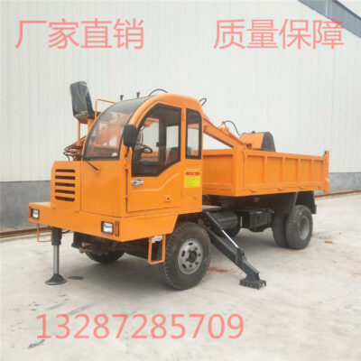Kỹ thuật bốn bánh không giống như xe tải đào gầu lật trang trại tự dỡ máy đào bánh xích máy hút cát nhỏ