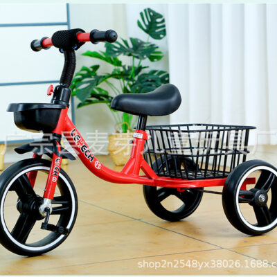 Xe đạp trẻ em ba bánh chống lật có khung xô phía sau Xe đạp trẻ em nam và nữ từ 1 đến 6 tuổi