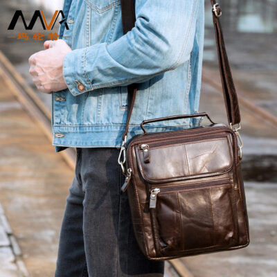 MVA túi da nam xuyên biên giới túi da ngựa điên túi công sở công suất lớn túi đeo vai da nam bán buôn