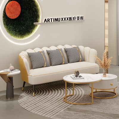 Sân sofa khu vực nghỉ ngơi tiếp nhận đẹp da sang trọng lưới màu đỏ đàm phán câu lạc bộ giải trí kết hợp sofa cửa hàng quần áo nữ
