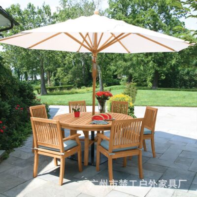 Sân vườn bộ bàn ghế ngoài trời bằng gỗ tếch kết hợp khách sạn ngoài trời Myanmar bàn ghế ăn bằng gỗ tếch khử trùng