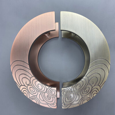 Mới Tương Vân Trung Quốc tay nắm cửa hình bán nguyệt cửa gỗ chạm khắc tay nắm cửa đồng cổ tay nắm cửa kính tròn