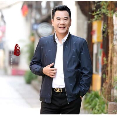 Mùa xuân và mùa thu áo khoác nam trung niên áo khoác mỏng áo khoác trung niên và người cao tuổi quần áo nam rộng rãi bố áo khoác nam mùa xuân