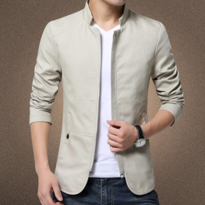Cung cấp Xuất khẩu sỉ áo khoác nam mùa xuân mới áo khoác mỏng size lớn cổ áo đứng cotton wash áo khoác nam quần áo