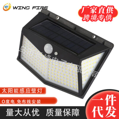 Đèn năng lượng mặt trời sân 212LED chiếu sáng nhà ngoài trời cơ thể con người cảm ứng chống nước ngoài trời đèn đường đèn tường đèn sân vườn