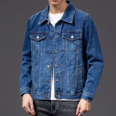 Áo khoác denim nam mùa thu dáng rộng giản dị áo khoác dụng cụ mùa thu đông phong cách Hàn Quốc côn đồ đẹp trai hợp thời trang quần áo nam
