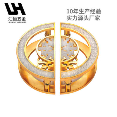 Nhà máy cung cấp trực tiếp tay nắm cửa kiểu Trung Quốc mới bằng nhôm pha lê hình bán nguyệt, khắc tay nắm cửa có thể miễn phí