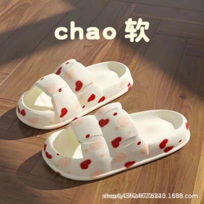 Giá trị cao giẫm lên phân cảm giác dép nữ mùa hè mặc ngoài trời lưới màu đỏ trong nhà tắm tại nhà đế dày dép chống trượt và dép nam