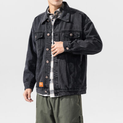 Mùa Xuân Năm 2023 Nhật Bản Mới Áo Khoác Denim Nam Rời Mùa Đông Hợp Thời Trang Thương Hiệu Size Lớn Nam Trang Bảo Hộ Lao Động Áo Khoác
