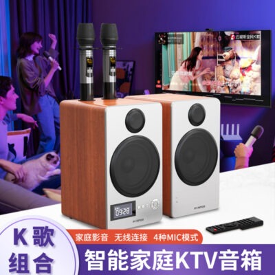 Loa âm thanh Bluetooth gia đình Loa siêu trầm Bluetooth 2.0 công suất cao có micrô chất lượng âm thanh cao Kết hợp bài hát K