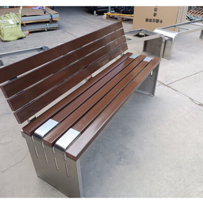 Ghế công viên bằng thép không gỉ mẫu 7 ngoài trời băng ghế gỗ nhựa chống ăn mòn gỗ ghế giải trí vuông ghế nghỉ cộng đồng hộ gia đình