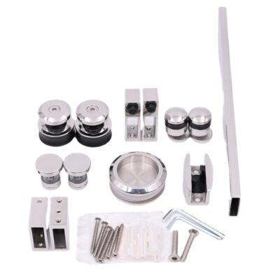 Phòng tắm kính cửa lùa tay nắm nhà máy sản xuất trực tiếp inox 304 phòng tắm kính phụ kiện cửa trượt treo bộ bánh xe