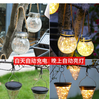Bán Buôn Năng Lượng Mặt Trời Ánh Sáng Ngoài Trời Sân Nhà Chống Nước Treo Kính Nứt Phong Cảnh Sân Vườn Đèn Bàn Trang Trí Ngoài Trời