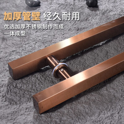Tay nắm cửa kính thép không gỉ dày tay cầm ống vuông Tay nắm cửa khách sạn thép không gỉ đen hoa hồng vàng Tay nắm cửa trượt