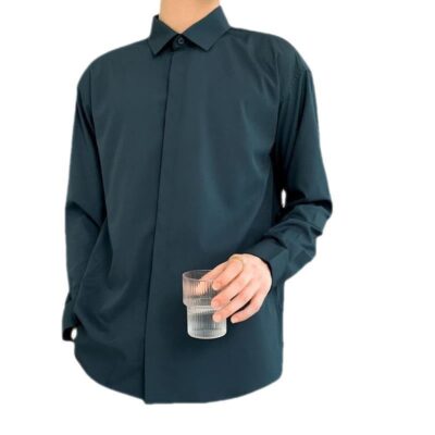 Thoải mái mặc áo sơ mi trắng nam tay dài xuân thu phiên bản Hàn Quốc dáng rộng đẹp trai hợp thời trang