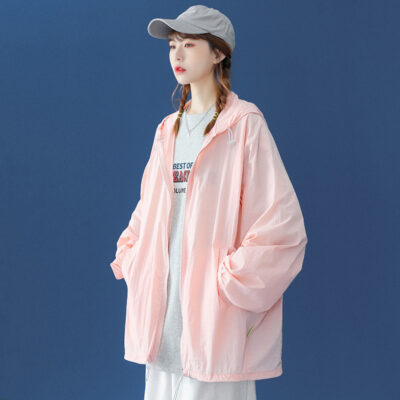 Áo khoác cặp đôi nam mùa hè mỏng phần dây kéo phong cách Hàn Quốc áo khoác ngoài trẻ trung áo cardigan dài tay có mũ trùm đầu quần áo nam