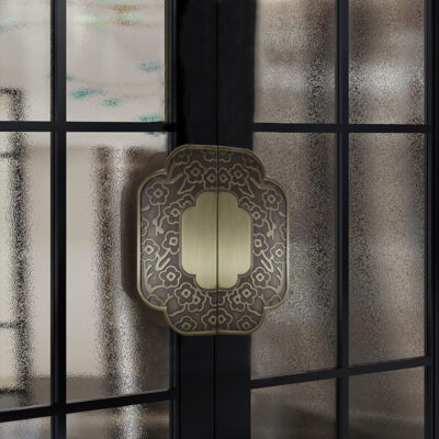 Trung Quốc mới bằng đồng hình bán nguyệt tay nắm cửa cửa kính cổ đơn đôi mở cửa gỗ tủ cửa tay nắm cửa tròn