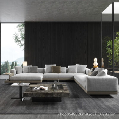 Connery vải bông và vải lanh sofa phòng khách tối giản Ý căn hộ lớn hiện đại kết hợp ghế dài giải trí đơn giản