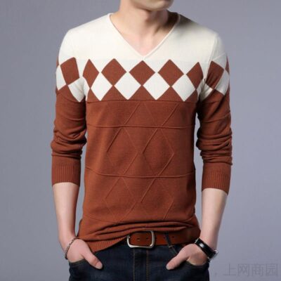 Nhà máy bán trực tiếp kẻ sọc màu tương phản Anh phù hợp với tất cả các xu hướng mùa xuân và mùa thu thời trang áo len chui đầu nam