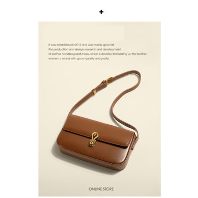 2023 khí chất mới da bò túi vuông nhỏ Túi Messenger túi xách da nữ túi đeo vai khóa cổ điển cao cấp