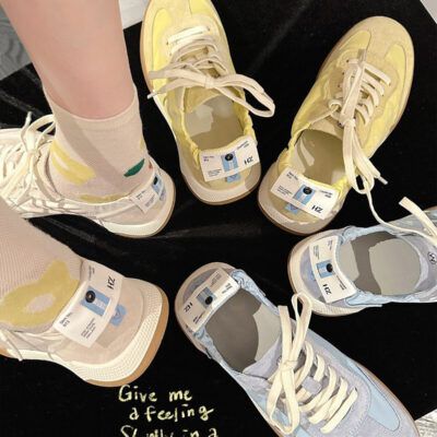 Dòng ballet lithe ~ Giày thể thao và giải trí bằng da Giày huấn luyện Forrest mùa hè 2023 giày trắng mới cho nữ