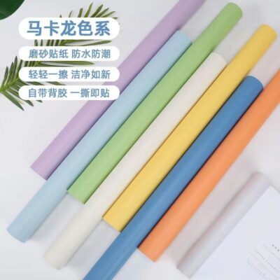 Giấy dán tường tự dính bán buôn tự dính màu trơn phòng ngủ phòng khách giấy dán tường chống thấm và chống ẩm Morandi màu nền tường sticker bán buôn