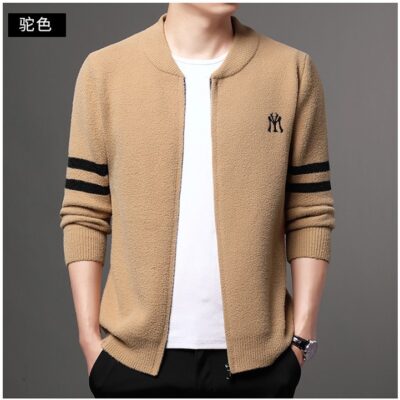 Mũi Tên Mùa Xuân Và Mùa Thu 2021 Nam Mới Dệt Kim Áo Khoác Cardigan Bóng Chày Cổ Áo Khoác Dệt Kim Nam 7729